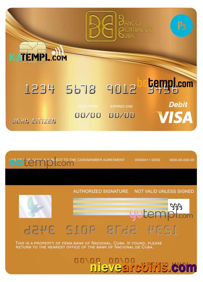 Cuba Nacional bank visa credit card